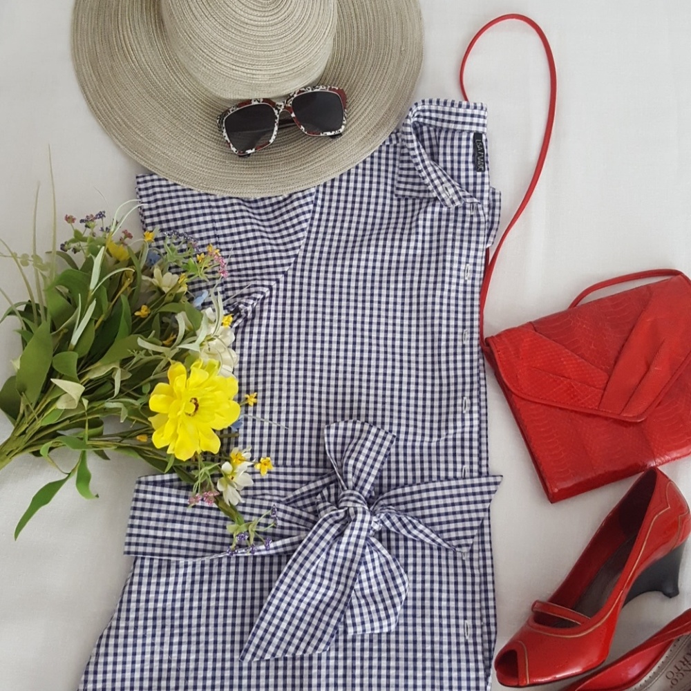 SOLD    Lisa Marie Fernandez Gingham Shirt Dress - Picture 2 of 8